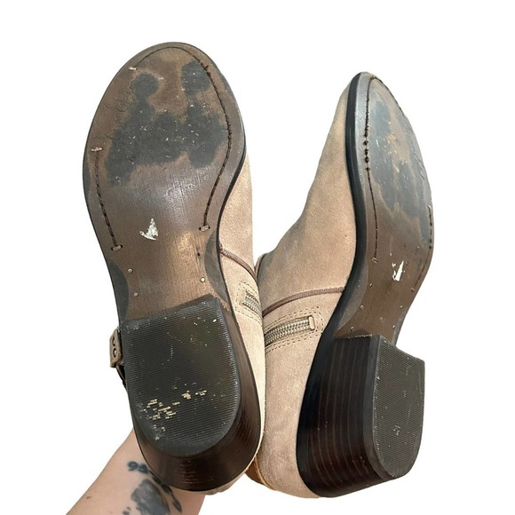 Sam Edelman Pheonix Leather Taupe Ankle Boots - Picture 13 of 15